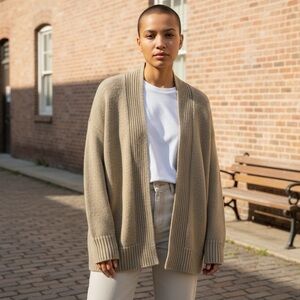 OAK + Fort Camel Wool/Alpaca Blend Open Front Cardigan Size XS/S